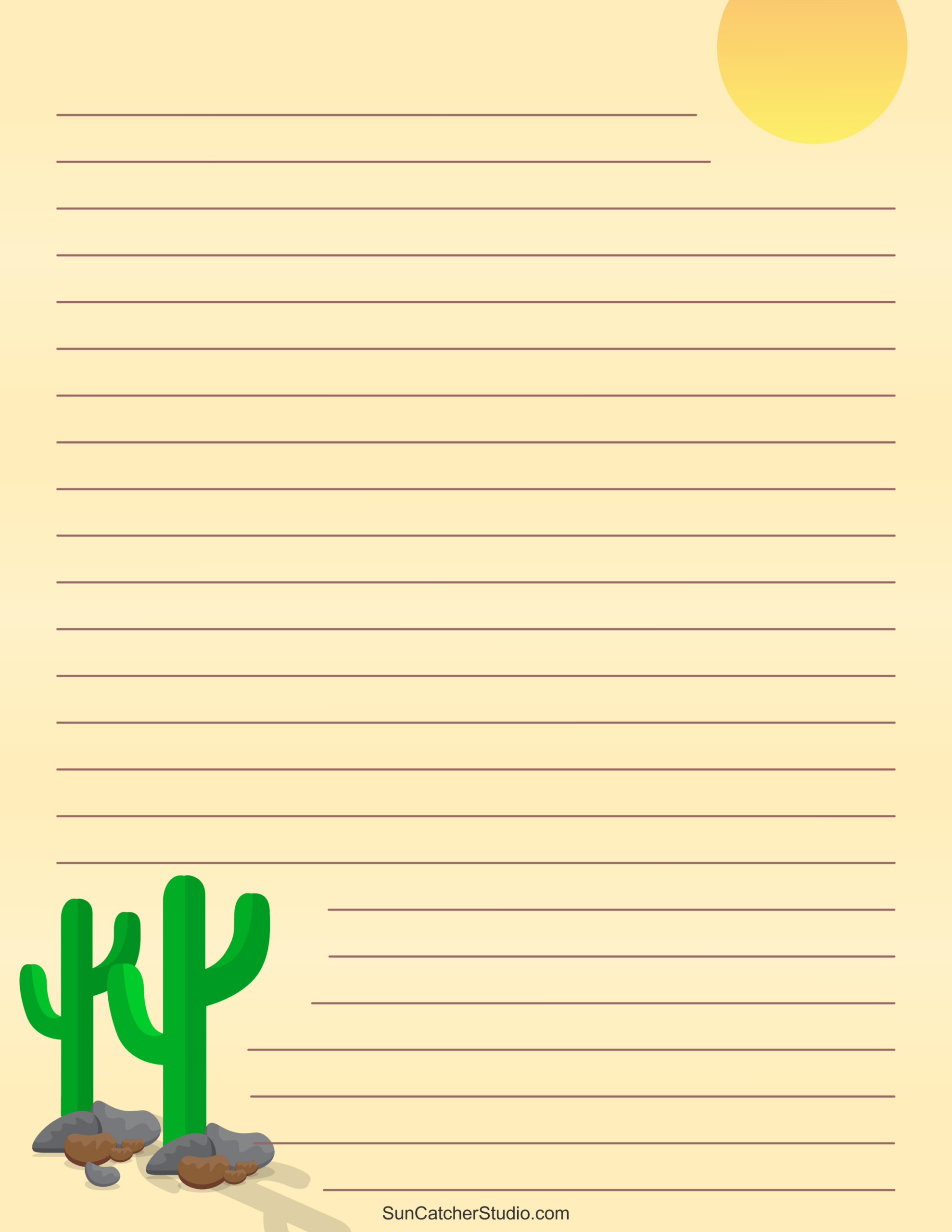 Free Printable Stationery And Lined Letter Writing Paper – Free throughout Desert Printable Paper