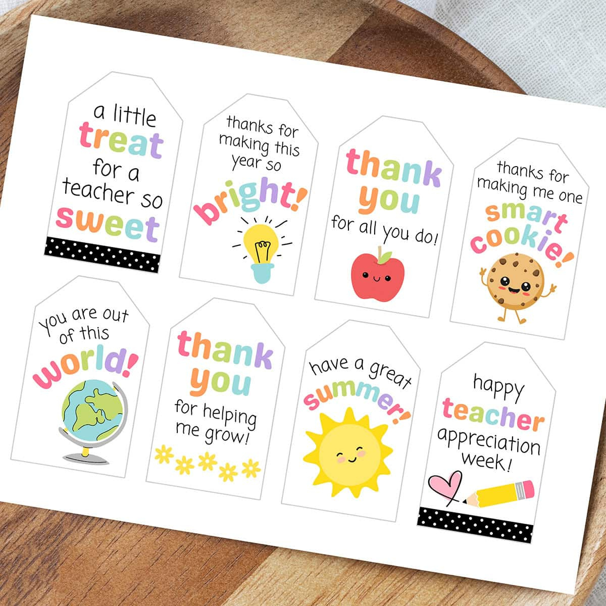 Free Printable Teacher Appreciation Gift Tags - Aubree Originals with regard to Gift Tag Printable Paper