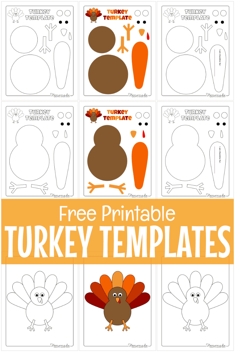 Free Printable Turkey Templates For Thanksgiving Crafts regarding Free Printable Paper Turkey Template