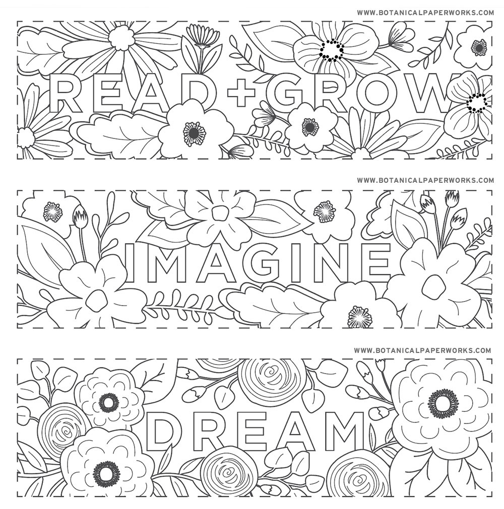 Free Printables} Read + Grow Coloring Bookmarks For Back-To-School regarding Bookmark Printable Paper
