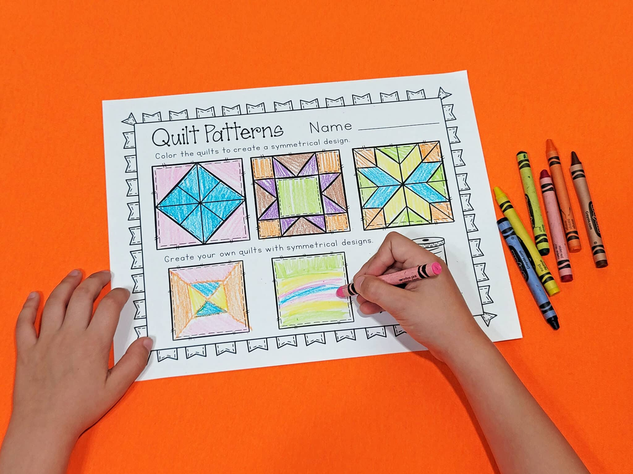 Free Quilt Symmetry Patterns Printable For Kindergarten within Printable Paper Quilt Templates