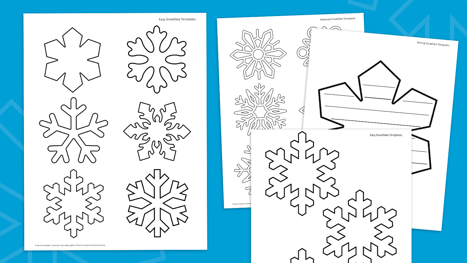 Free Snowflake Template Printable Bundle with Printable Paper Snowflakes Templates