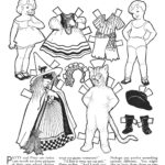 Free Vintage Halloween Paper Doll To Print Intended For Free Printable Paper Dolls Black And White