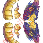 Galaxy Printable Paper Dragon Puppet Template Base Pattern   Etsy Inside Galaxy Printable Paper Dragon