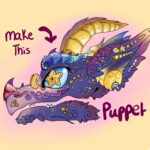 Galaxy Printable Paper Dragon Puppet Template Base Pattern   Etsy Throughout Galaxy Printable Paper Dragon