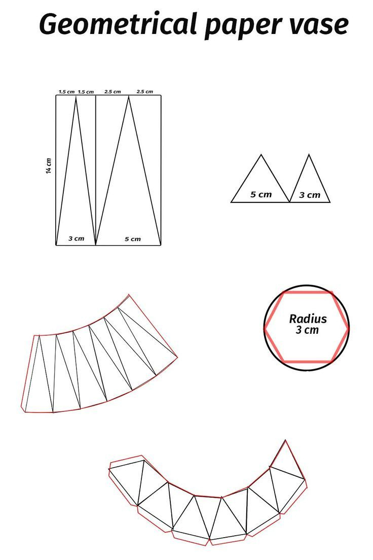 Geometric Paper Vase | Diy Paper Craft | Home Decor Ideas | How To with Free Printable Paper Vase Template