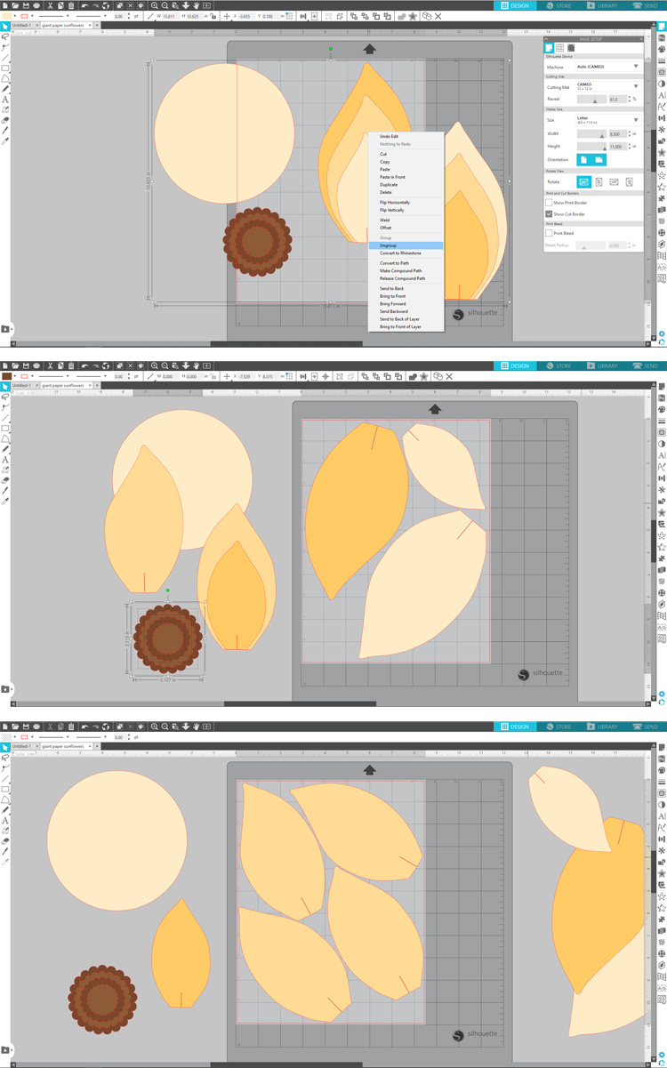 Giant Paper Sunflowers: Tutorial, Svg Cut Files And Printable Template with Printable Paper Sunflower Template