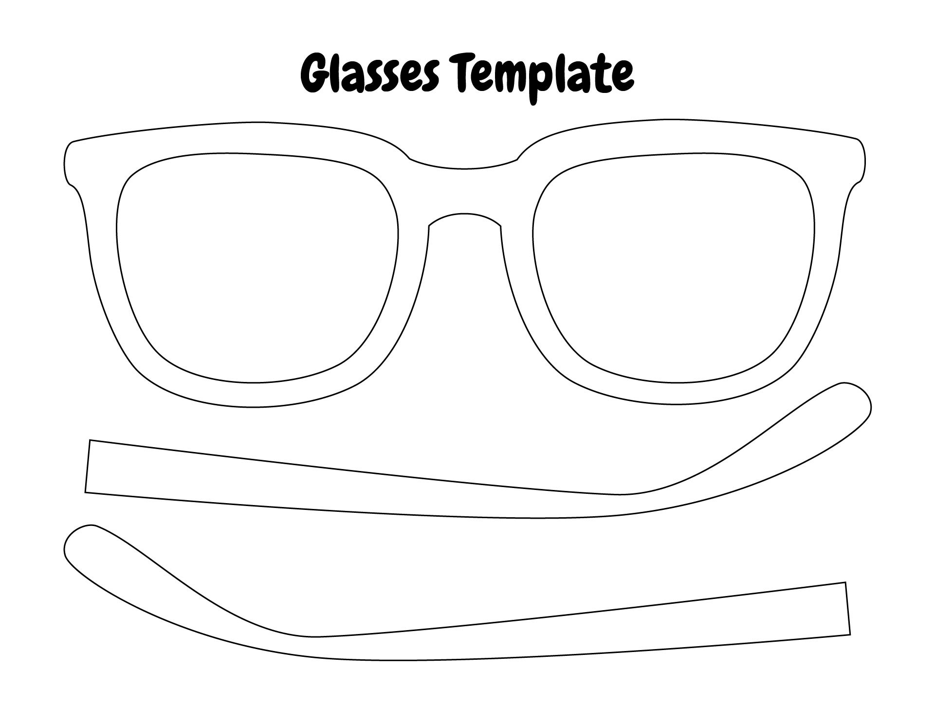 Glasses Template Printable within Free Printable Paper Glasses Template