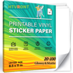 Glossy Matte 8.5"X11" Printable Vinyl Sticker Paper For Inkjet Regarding Printable Paper Vinyl