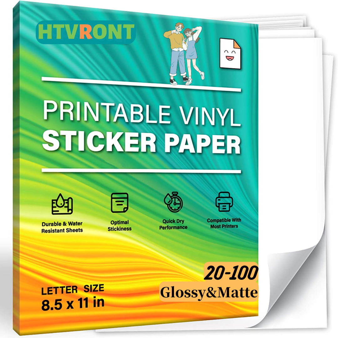 Glossy Matte 8.5&amp;quot;X11&amp;quot; Printable Vinyl Sticker Paper For Inkjet regarding Waterproof Printable Paper