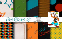 Goofy Inspired 8.5X11 A4 Digital Paper Backgrounds For Digital  Scrapbooking, Party Supplies, Etc -Instant Download - throughout Goofy Printable Paper