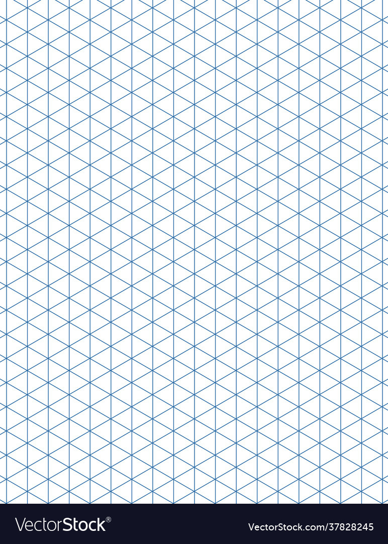 Graph Paper Printable Isometric Color Grid Vector Image pertaining to Printable Isometric Grid Paper