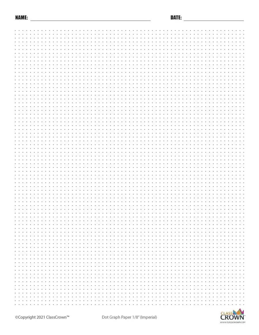 Graph Paper Printables | Classcrown in Free Printable Graph Paper 1/8 Inch
