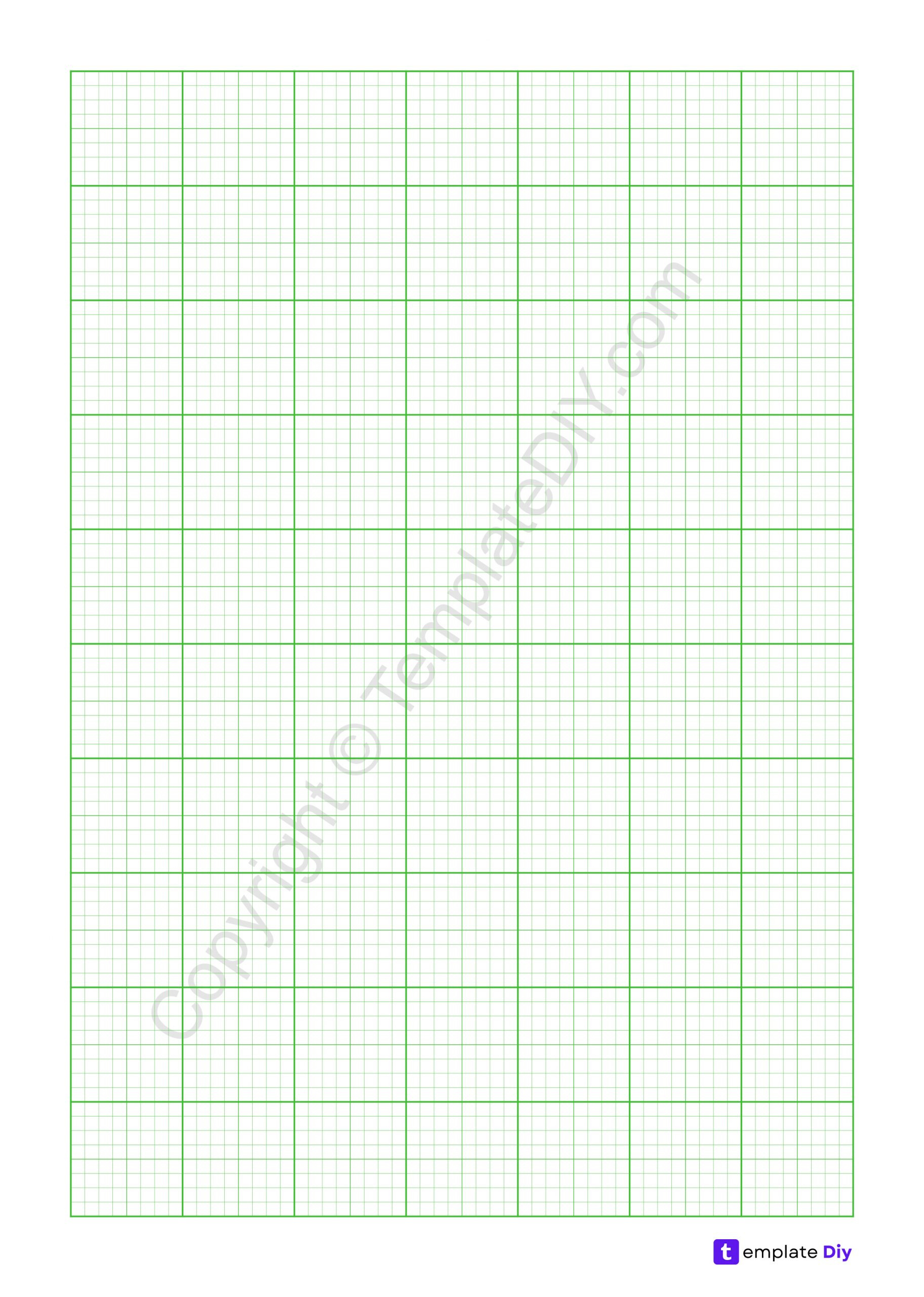 Green Graph Paper/Grid Paper Printable Template In Pdf in Graphing Paper Printable Green