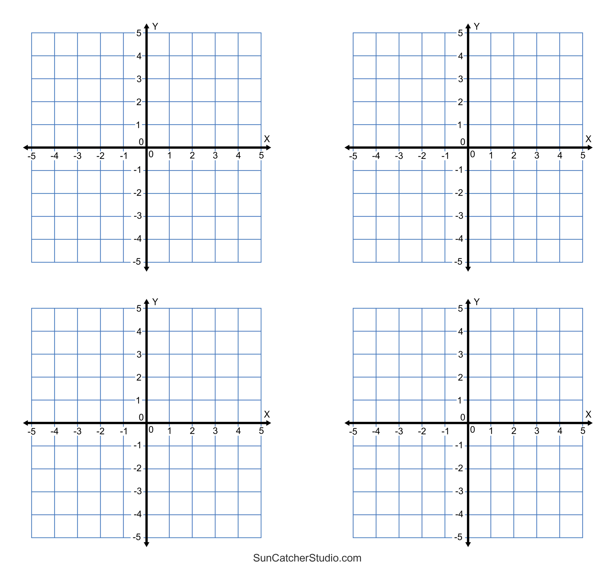 Grid Paper (Printable 4 Quadrant Coordinate Graph Paper Templates pertaining to Printable Graph Paper with Axis