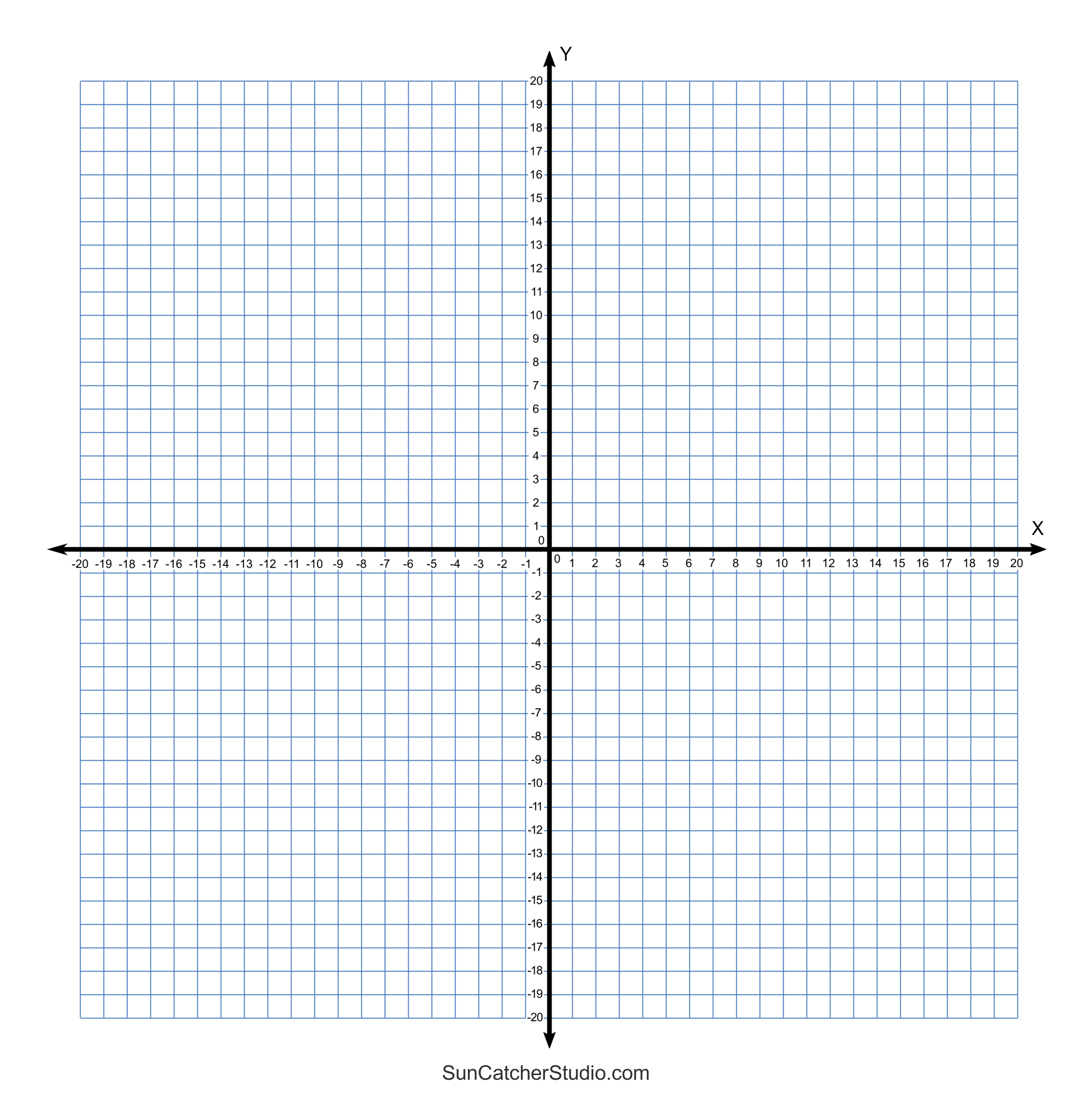 Grid Paper (Printable 4 Quadrant Coordinate Graph Paper Templates within Printable Graphing Paper with Numbers