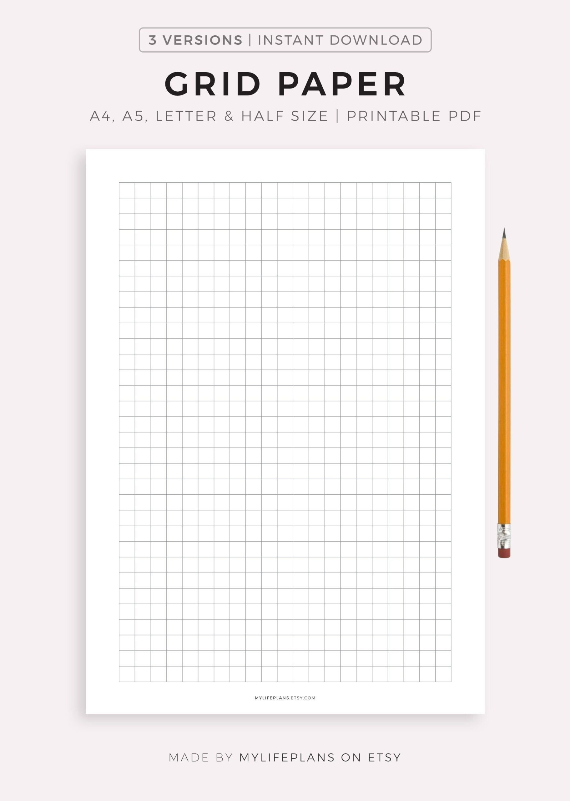 Grid Paper Printable, Kariertes Papier, Planer Einlagen, A4/A5 pertaining to Grid Paper Printable A5