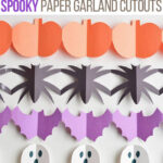 Halloween Paper Garland Cutouts   Bats, Spiders, Pumpkins, Ghosts Within Printable Paper Garland