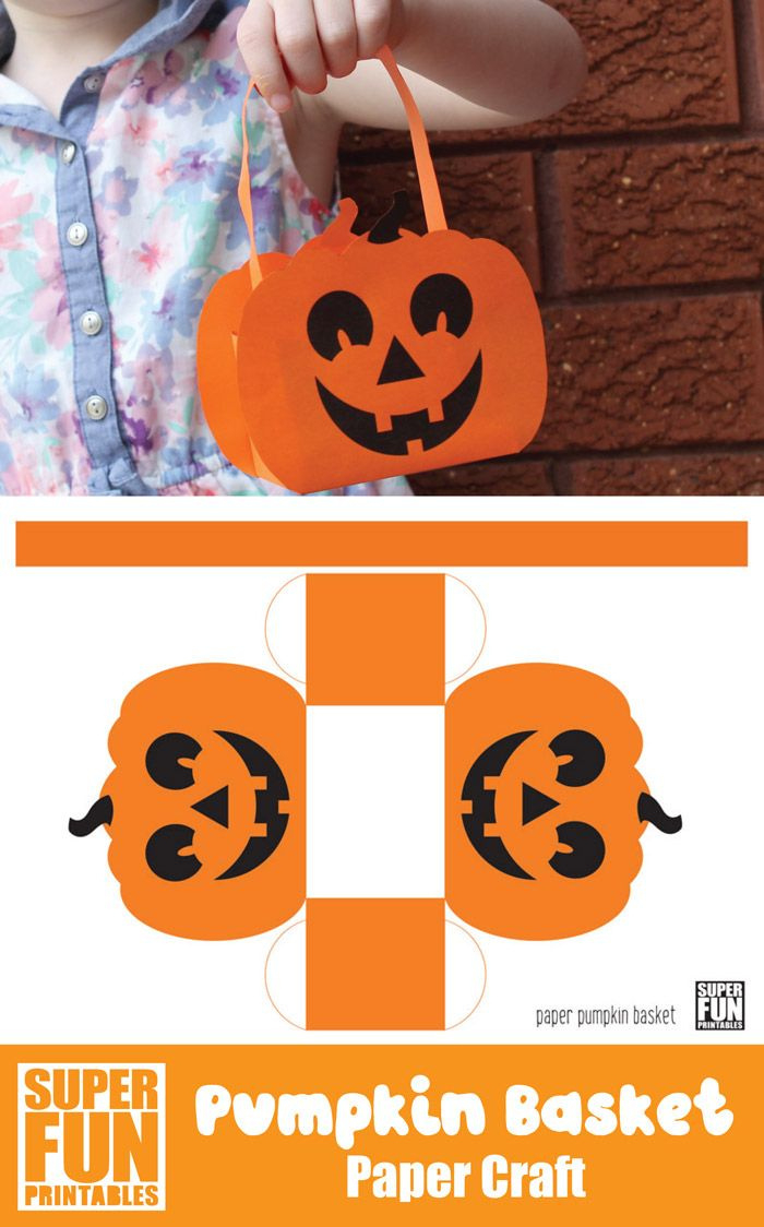 Halloween Paper Pumpkin Basket Printable - The Craft Train intended for Printable Paper Pumpkin