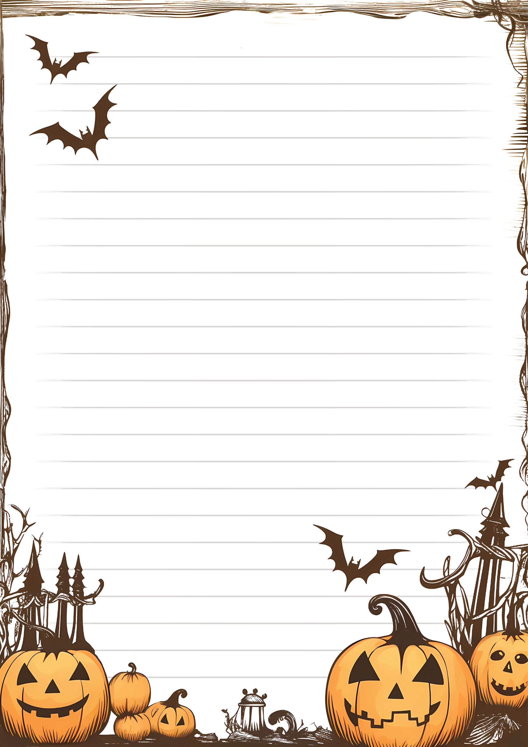 Halloween Writing Paper Free Google Docs Template - Gdoc.io in Halloween Printable Paper
