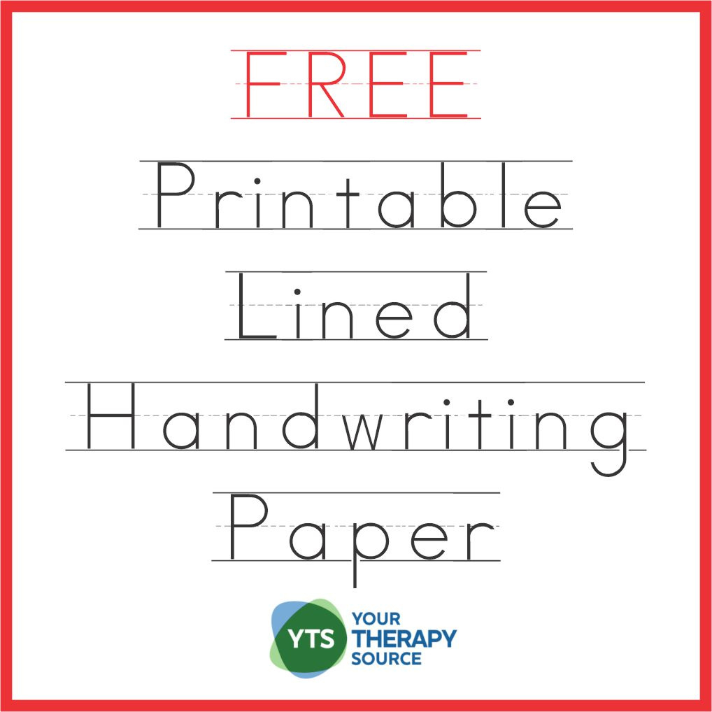 Handwriting Paper Printable - Free - Your Therapy Source inside Handwriting Without Tears Printable Paper Free