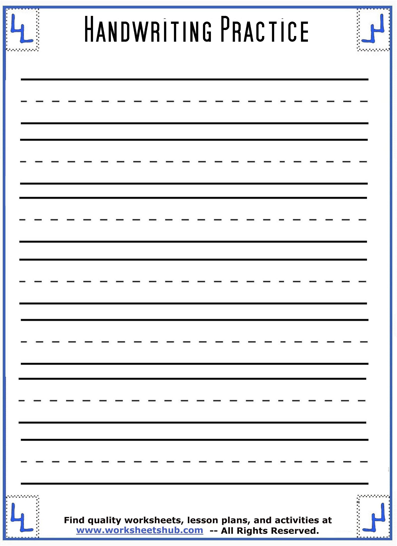 Handwriting Sheets:printable 3-Lined Paper - Worksheets Library with regard to 3 Lined Paper Printable