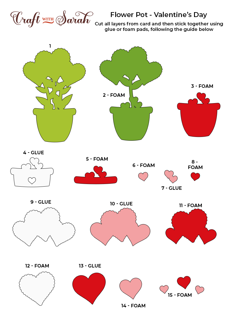 Heart Shaped Flowers For Valentine&amp;#039;S Day - Craft With Sarah within Printable Paper Heart Flower Craft Template