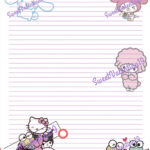 Hello Kitty And Friends Inspired Lined Writing Paper, Stationery Inside Printable Paper Hello Kitty