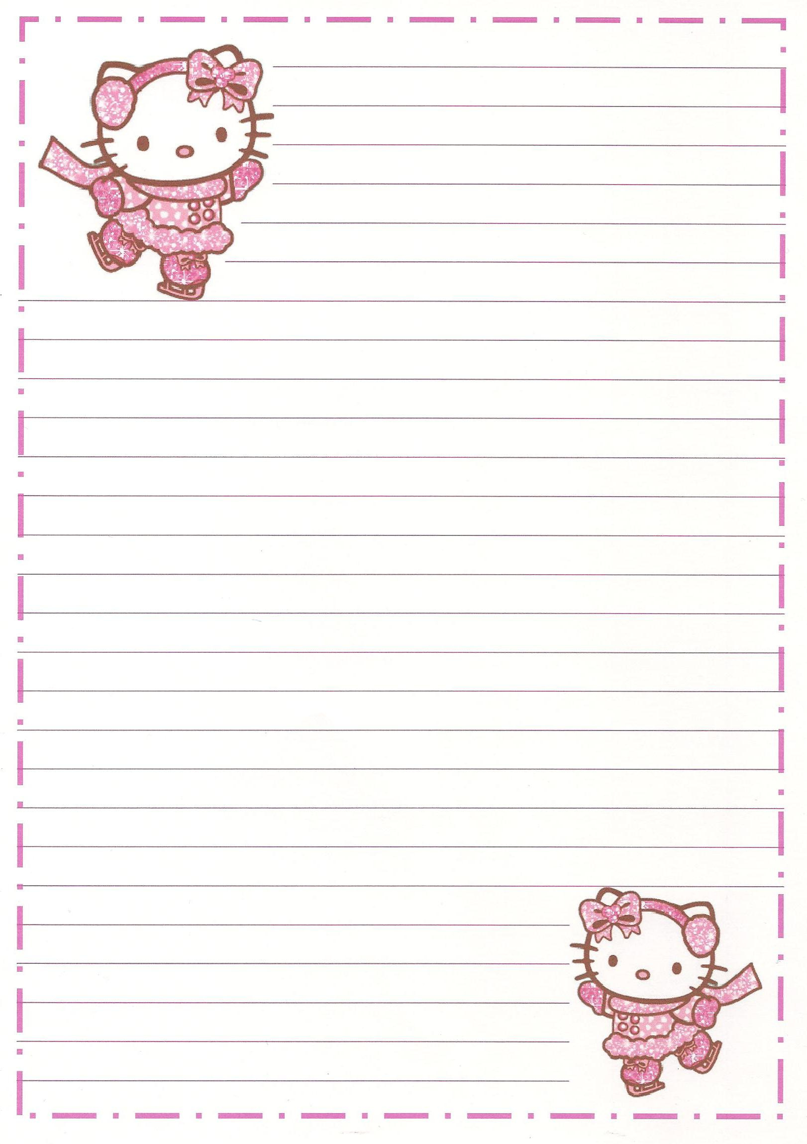 Hello Kitty Writing | Cute Kawaii Resources throughout Printable Paper Hello Kitty