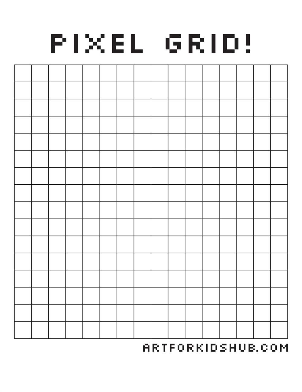 How To Draw A Kitten Pixel Art - Art For Kids Hub - pertaining to Pixel Art Grid Paper Printable