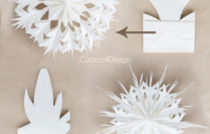 How To Make 3D Paper Bag Snowflakes Using Lunch Bags - Cuckoo4Design with Free Printable Paper Bag Snowflake Template