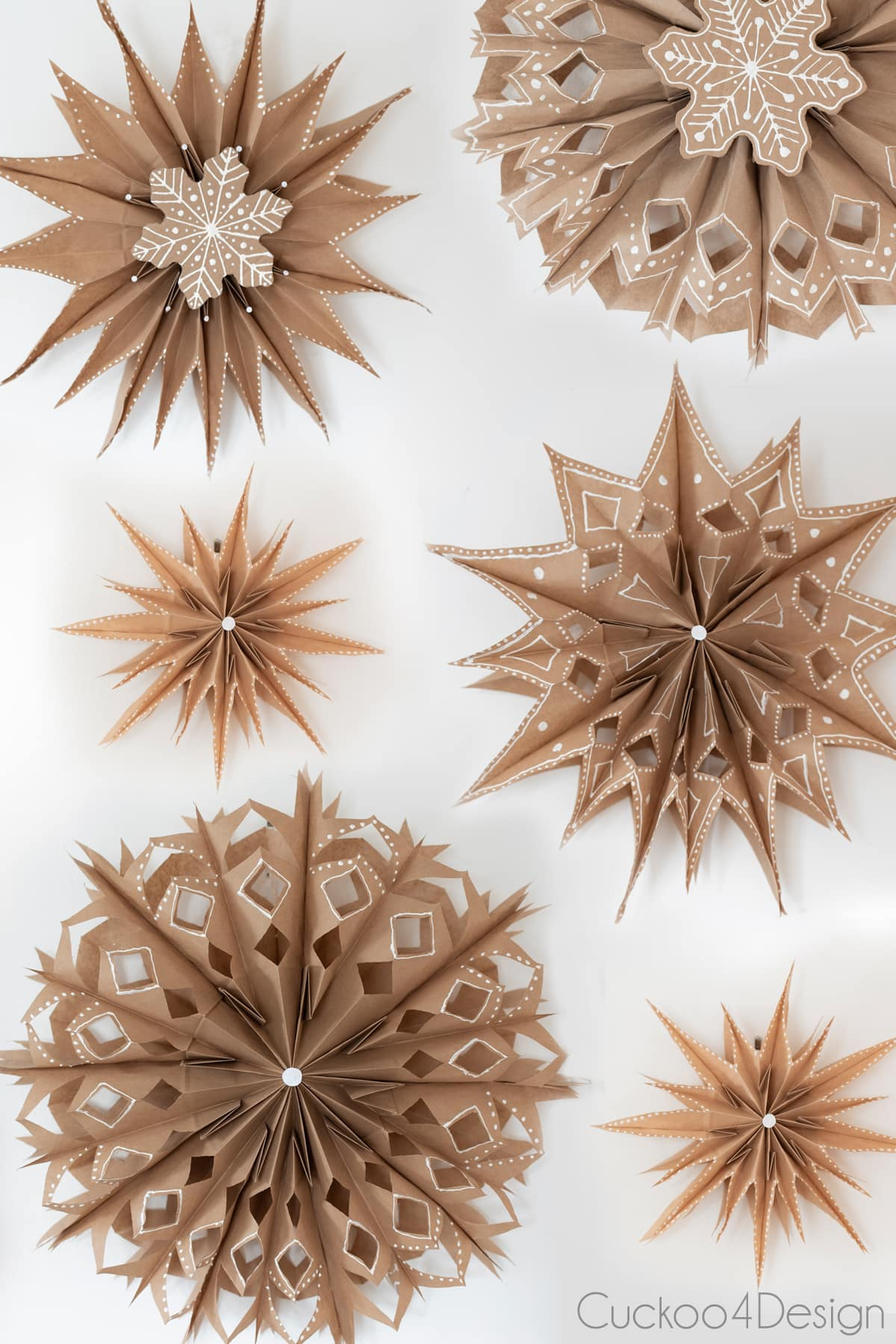 How To Make 3D Paper Bag Snowflakes Using Lunch Bags - Cuckoo4Design with regard to Printable Paper Bag Snowflake Template Free Download