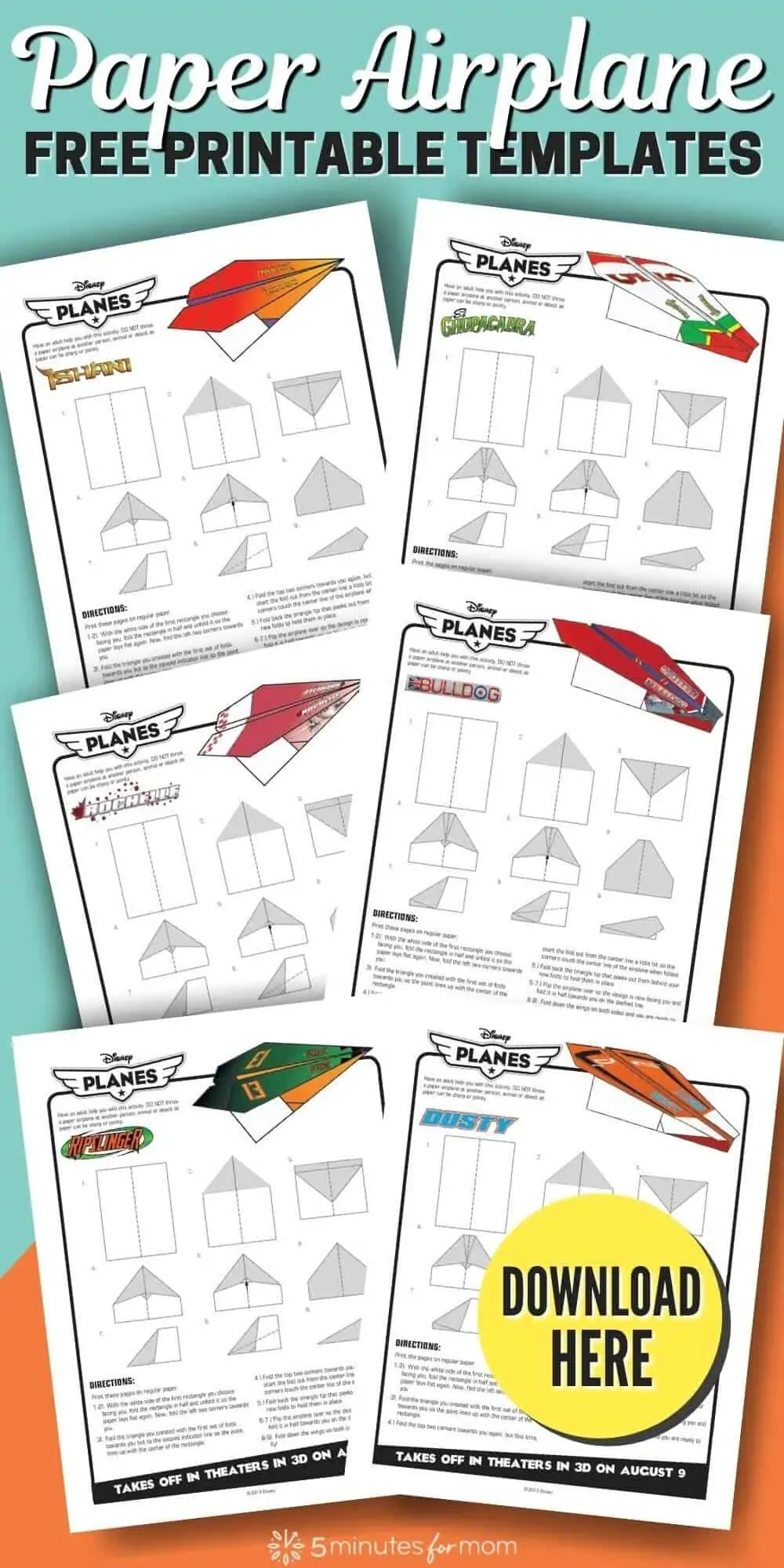 How To Make A Paper Airplane - Disney Planes Style pertaining to Free Printable Paper Airplane Templates For Kids
