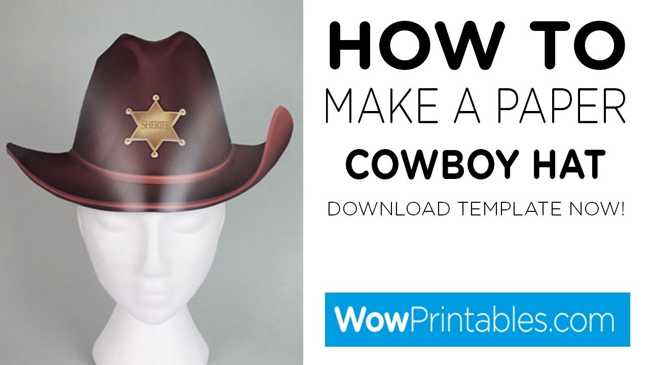 How To Make A Paper Cowboy Hat ( Printable Template ) regarding Printable Paper Cowboy Hat Template
