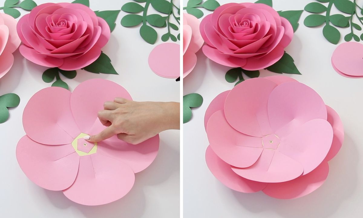 How To Make Big Paper Roses Stepstep (+ Free Template intended for Free Printable Paper Rose Template