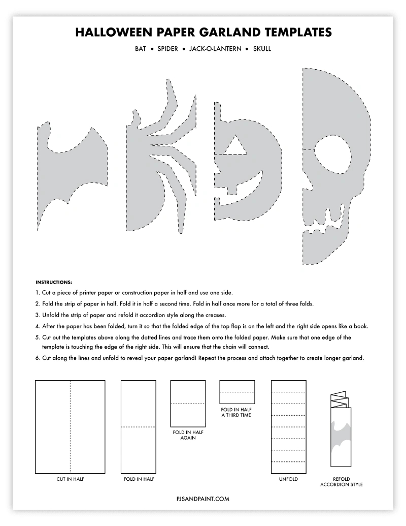 How To Make Halloween Paper Garland (With Free Template) with regard to Printable Paper Garland