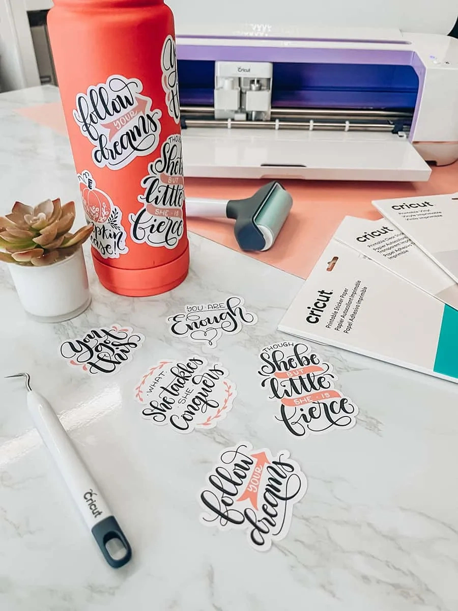 How To Make Stickers With Your Cricut - Print Then Cut Feature in How To Use Cricut Printable Sticker Paper
