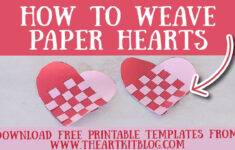 How To Weave A Paper Heart (Free Printable Included!) - The Art Kit with regard to Free Printable Paper Weaving Templates