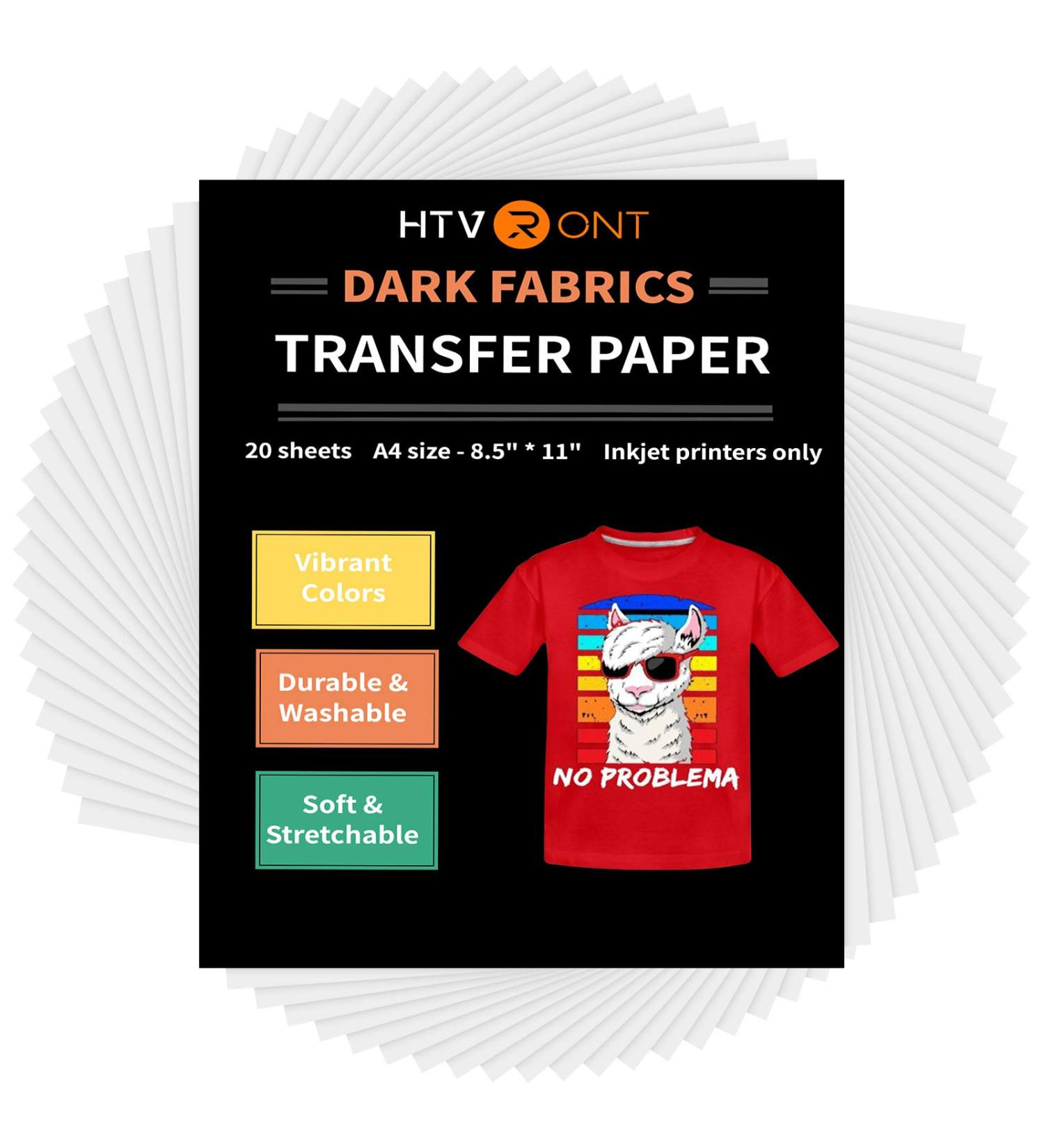 Htvront Heat Transfer Paper For T-Shirts 20 Sheets - Printable pertaining to Printable Iron On Transfer Paper