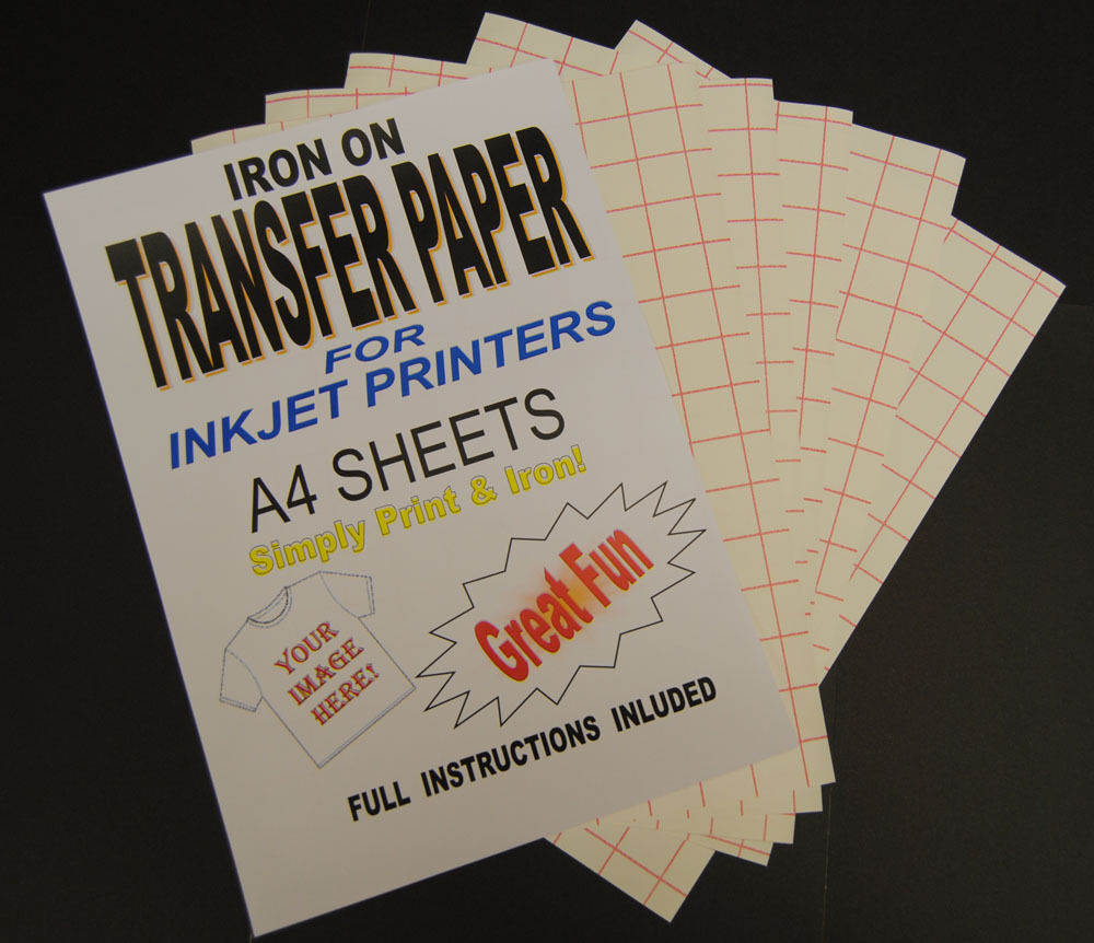 Inkjet Iron On T Shirt Transfer Paper A4 10 Sheets (For Light with Printable Iron On Transfer Paper
