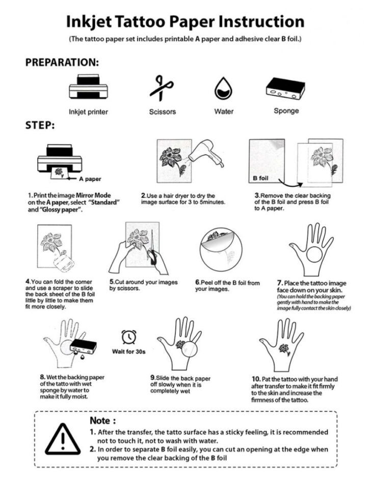 Temporary Tattoo Printable Paper