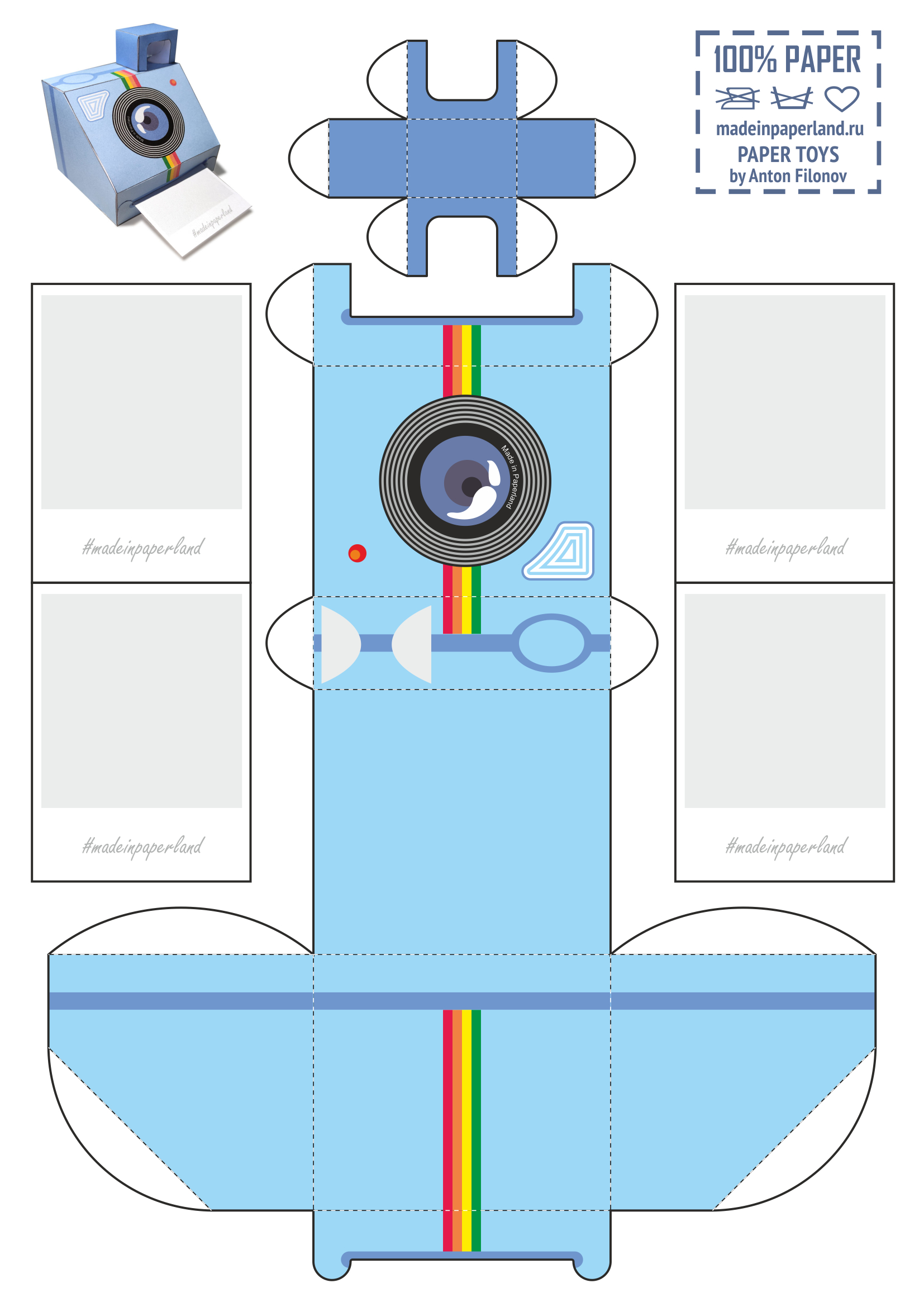 Instacamera Paper Model - Free Printable Paper Modelsanton Filonov for Printable Paper Camera
