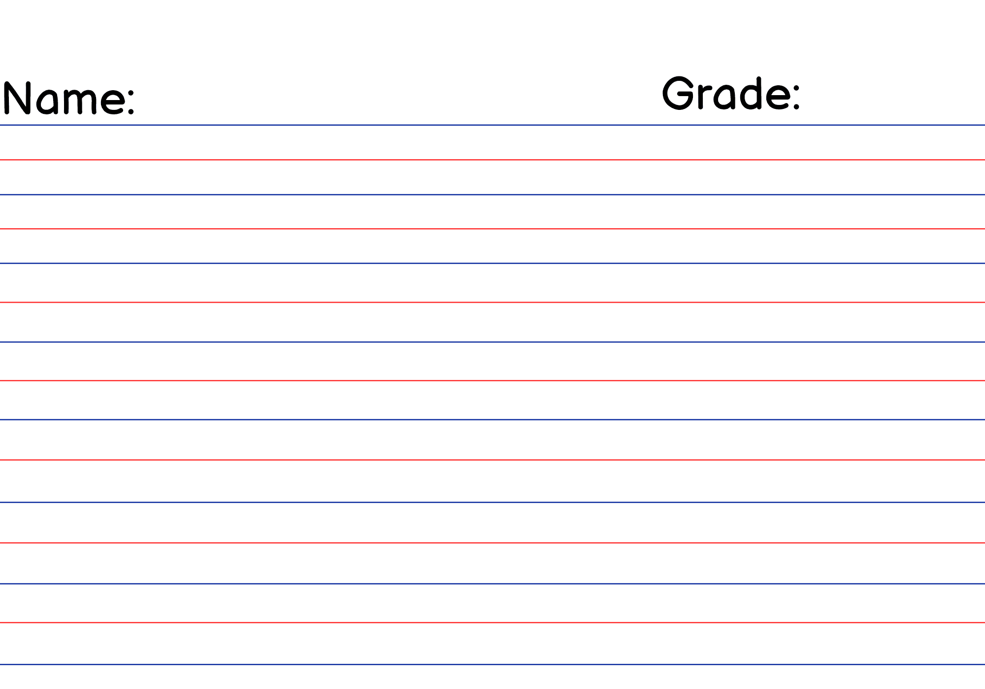 Intermediate Paper Grade 1-6 Printable &amp;amp; Customizable inside Printable Paper Grade 1