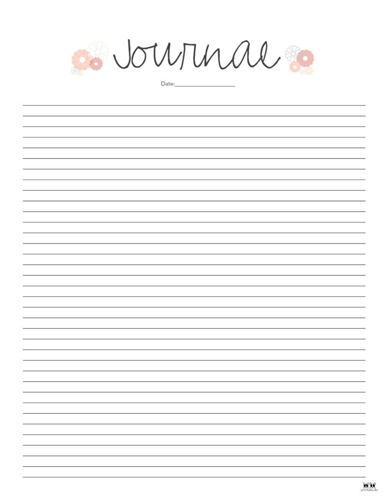 Journal Templates &amp;amp; Pages - 25 Free Printables | Printabulls within Printable Paper Journal