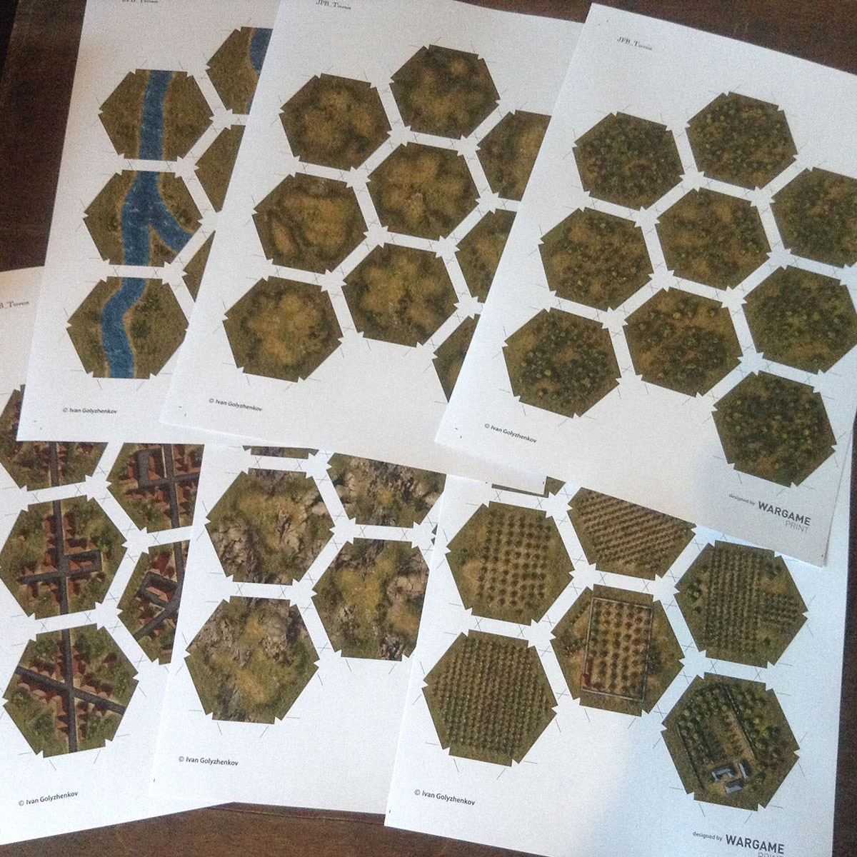 Jpbn - Terrain (Hex 57Mm). Modular Paper 2,5D Wargames System for Printable Paper Wargame Terrain
