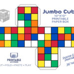 Jumbo Rubiks Cube Box 10 Inches Prints On 36X48 Poster Retro Party Inside Printable Paper Rubik&#039;s Cube Template