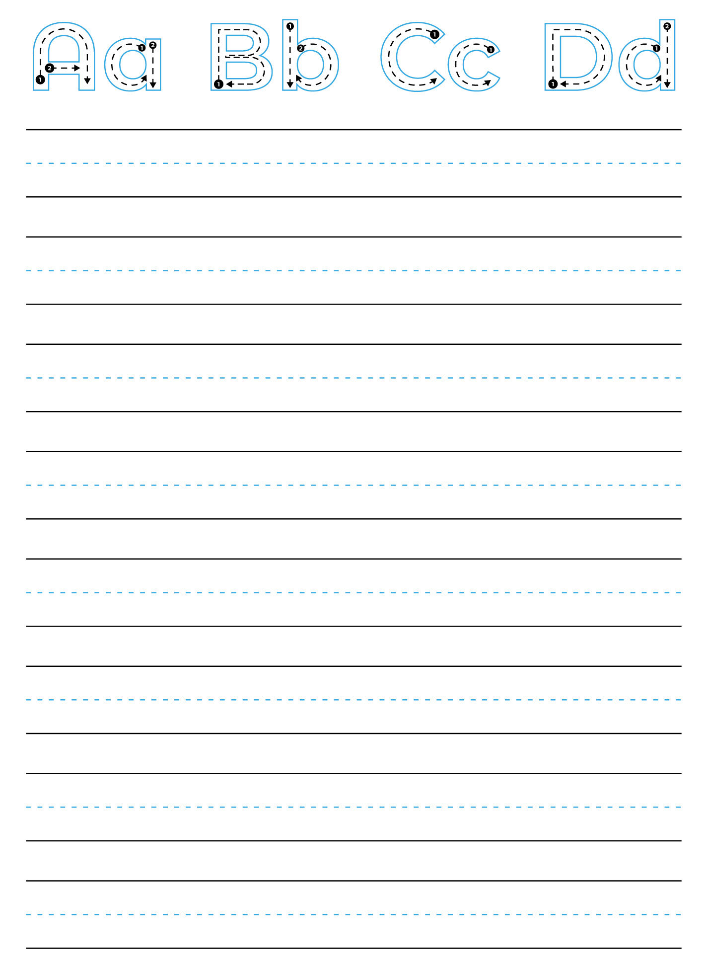 Kindergarten Lined Paper Free Google Docs Template - Gdoc.io within Lined Writing Paper Printable