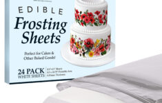Kusini Edible Paper 24 Frosting Sheets In Resealable Packaging Kosher  Certified And Vegan-Friendly 8.5 X 11 White Icing Sheets For Cakes Printable within Printable Paper For Cakes