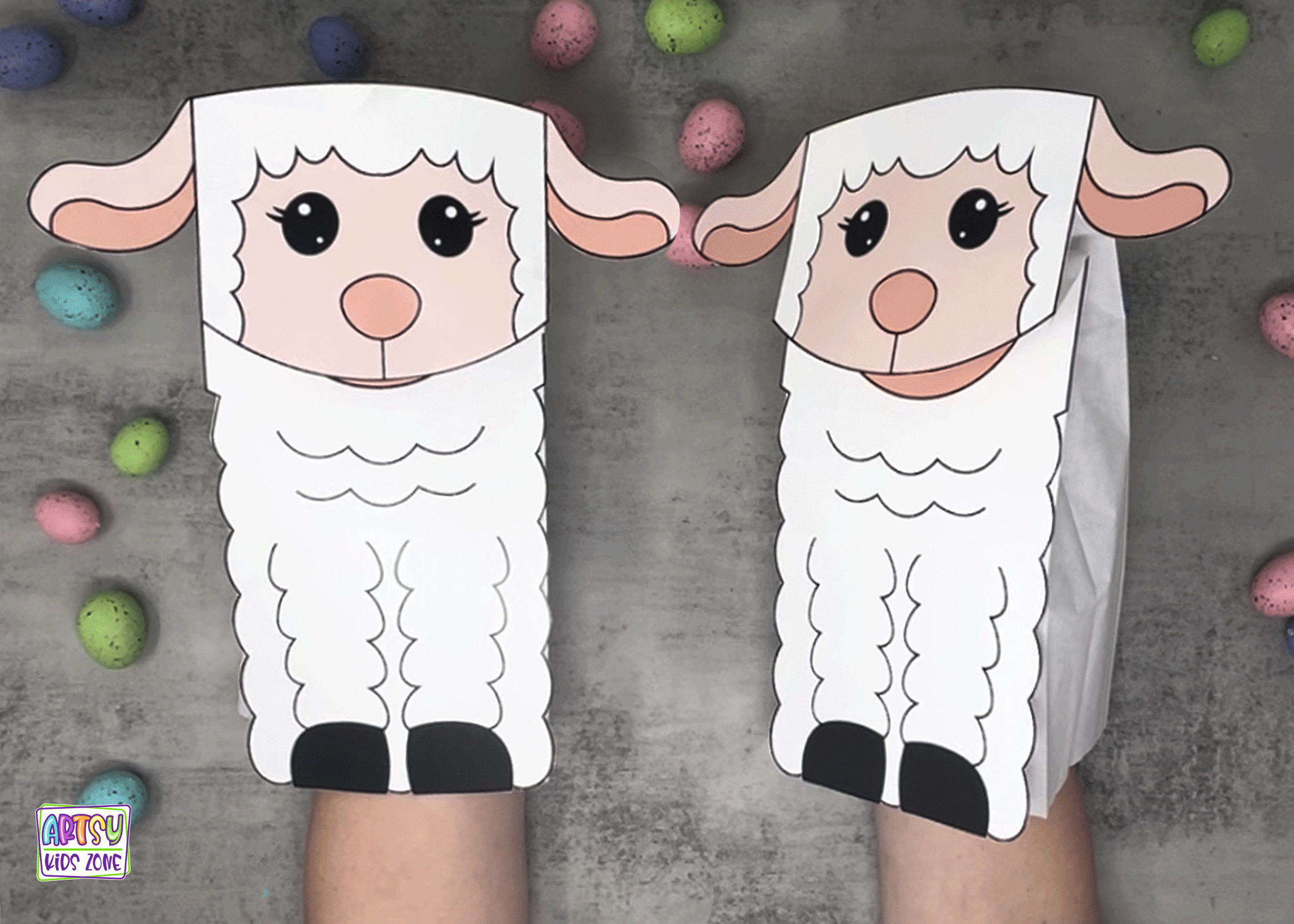 Lamb Paper Bag Puppet: Easter Crafts For Kids with regard to Printable Paper Bag Puppets