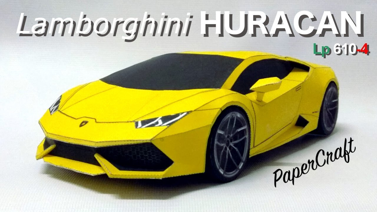 Lamborghini Huracan Papercraft - Full Build Video Remake 1:15 Scale. throughout Printable Paper Car Template Lamborghini